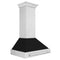 36 In. Satin Stainless Steel Wall Mount Range Hood With Black Matte Shell And Stainless Steel Handle