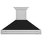 48 In. Satin Stainless Steel Wall Mount Range Hood With Black Matte Shell And Stainless Steel Handle