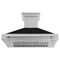 48 In. Satin Stainless Steel Wall Mount Range Hood With Black Matte Shell And Stainless Steel Handle
