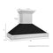 48 In. Satin Stainless Steel Wall Mount Range Hood With Black Matte Shell And Stainless Steel Handle