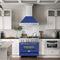 36 In. Satin Stainless Steel Wall Mount Range Hood With Blue Matte Shell And Stainless Steel Handle