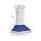 36 In. Satin Stainless Steel Wall Mount Range Hood With Blue Matte Shell And Stainless Steel Handle