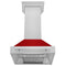 30 In. Satin Stainless Steel Wall Mount Range Hood With Red Gloss Shell And Stainless Steel Handle