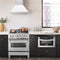 30 In. Satin Stainless Steel Wall Mount Range Hood With White Matte Shell And Stainless Steel Handle