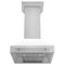 30 In. Satin Stainless Steel Wall Mount Range Hood With White Matte Shell And Stainless Steel Handle