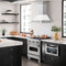 30 In. Satin Stainless Steel Wall Mount Range Hood With White Matte Shell And Stainless Steel Handle