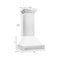 30 In. Satin Stainless Steel Wall Mount Range Hood With White Matte Shell And Stainless Steel Handle