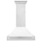 36 In. Satin Stainless Steel Wall Mount Range Hood With White Matte Shell And Stainless Steel Handle