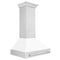 36 In. Satin Stainless Steel Wall Mount Range Hood With White Matte Shell And Stainless Steel Handle