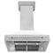 36 In. Satin Stainless Steel Wall Mount Range Hood With White Matte Shell And Stainless Steel Handle