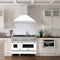48 In. Satin Stainless Steel Wall Mount Range Hood With White Matte Shell And Stainless Steel Handle
