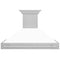 48 In. Satin Stainless Steel Wall Mount Range Hood With White Matte Shell And Stainless Steel Handle