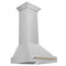 Autograph Edition 30 In. Satin Stainless Steel Wall Mount Range Hood With Champagne Bronze Handle