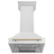 Autograph Edition 30 In. Satin Stainless Steel Wall Mount Range Hood With Champagne Bronze Handle