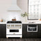 Autograph Edition 36 In. Satin Stainless Steel Wall Mount Range Hood With Champagne Bronze Handle