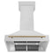 Autograph Edition 36 In. Satin Stainless Steel Wall Mount Range Hood With Champagne Bronze Handle