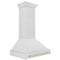 Autograph Edition 36 In. Satin Stainless Steel Wall Mount Range Hood With Polished Gold Handle