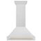 Autograph Edition 36 In. Satin Stainless Steel Wall Mount Range Hood With Polished Gold Handle