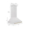 Autograph Edition 36 In. Satin Stainless Steel Wall Mount Range Hood With Polished Gold Handle