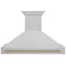 ZLINE Autograph Edition 48 in. Satin Stainless Steel Wall Mount Range Hood with Champagne Bronze Handle (8654SNZ-48-CB)