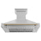 ZLINE Autograph Edition 48 in. Satin Stainless Steel Wall Mount Range Hood with Champagne Bronze Handle (8654SNZ-48-CB)
