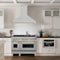 Autograph Edition 48 In. Satin Stainless Steel Wall Mount Range Hood With Polished Gold Handle