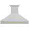 Autograph Edition 48 In. Satin Stainless Steel Wall Mount Range Hood With Polished Gold Handle