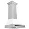 Autograph Edition 30 In. Satin Stainless Steel Wall Mount Range Hood With White Matte Shell And Matte Black Handle