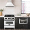 Autograph Edition 30 In. Satin Stainless Steel Wall Mount Range Hood With White Matte Shell And Matte Black Handle