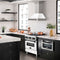 Autograph Edition 30 In. Satin Stainless Steel Wall Mount Range Hood With White Matte Shell And Matte Black Handle