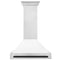Autograph Edition 36 In. Satin Stainless Steel Wall Mount Range Hood With White Matte Shell And Matte Black Handle