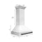 Autograph Edition 36 In. Satin Stainless Steel Wall Mount Range Hood With White Matte Shell And Matte Black Handle