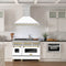 Autograph Edition 48 In. Satin Stainless Steel Wall Mount Range Hood With White Matte Shell And Champagne Bronze Handle