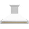 Autograph Edition 48 In. Satin Stainless Steel Wall Mount Range Hood With White Matte Shell And Champagne Bronze Handle