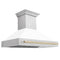 Autograph Edition 48 In. Satin Stainless Steel Wall Mount Range Hood With White Matte Shell And Polished Gold Handle