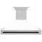 Autograph Edition 48 In. Satin Stainless Steel Wall Mount Range Hood With White Matte Shell And Matte Black Handle