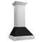 30 In. Stainless Steel Range Hood With Black Matte Shell And Stainless Steel Handle