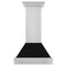30 In. Stainless Steel Range Hood With Black Matte Shell And Stainless Steel Handle