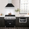 36 In. Stainless Steel Range Hood With Black Matte Shell And Stainless Steel Handle