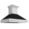 48 In. Stainless Steel Range Hood With Black Matte Shell And Stainless Steel Handle