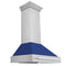 36 In. Stainless Steel Range Hood With Blue Matte Shell And Stainless Steel Handle
