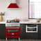 30 In. Stainless Steel Range Hood With Red Gloss Shell And Stainless Steel Handle
