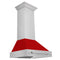 30 In. Stainless Steel Range Hood With Red Matte Shell And Stainless Steel Handle