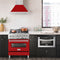 30 In. Stainless Steel Range Hood With Red Matte Shell And Stainless Steel Handle