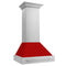 30 In. Stainless Steel Range Hood With Red Matte Shell And Stainless Steel Handle