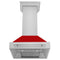30 In. Stainless Steel Range Hood With Red Matte Shell And Stainless Steel Handle