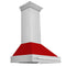 36 in. Stainless Steel Range Hood with Red Matte Shell and Stainless Steel Handle