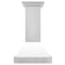 30 In. Stainless Steel Range Hood With White Matte Shell And Stainless Steel Handle
