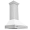 36 In. Stainless Steel Range Hood With White Matte Shell And Stainless Steel Handle