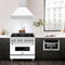 36 In. Stainless Steel Range Hood With White Matte Shell And Stainless Steel Handle